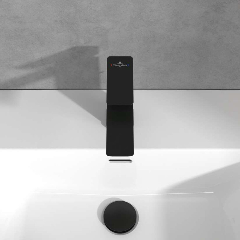 Villeroy&Boch Subway 3.0 bateria umywalkowa z korkiem automatycznym czarny matowy TVW112002000K5