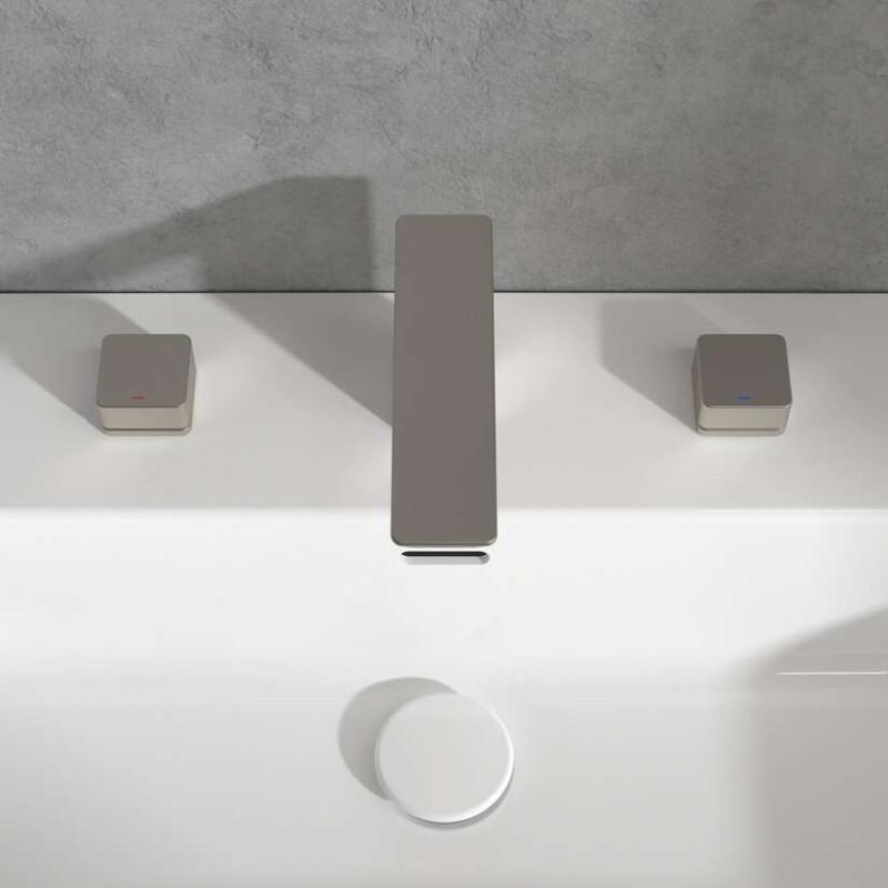 Villeroy&Boch Subway 3.0 bateria umywalkowa trzyotworowa nikiel szczotkowany TVW11200500064