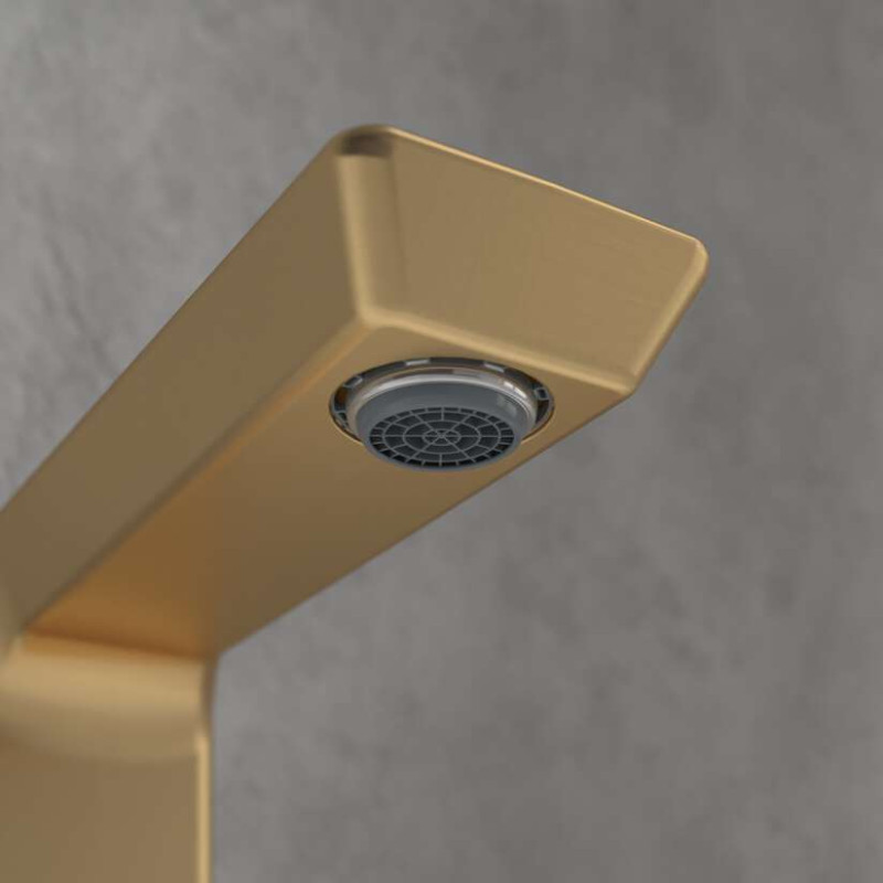 Villeroy&Boch Subway 3.0 bateria umywalkowa trzyotworowa złoty szczotkowany TVW11200500076