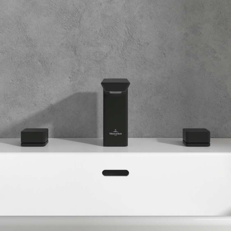 Villeroy&Boch Subway 3.0 bateria umywalkowa trzyotworowa czarny matowy TVW112005000K5