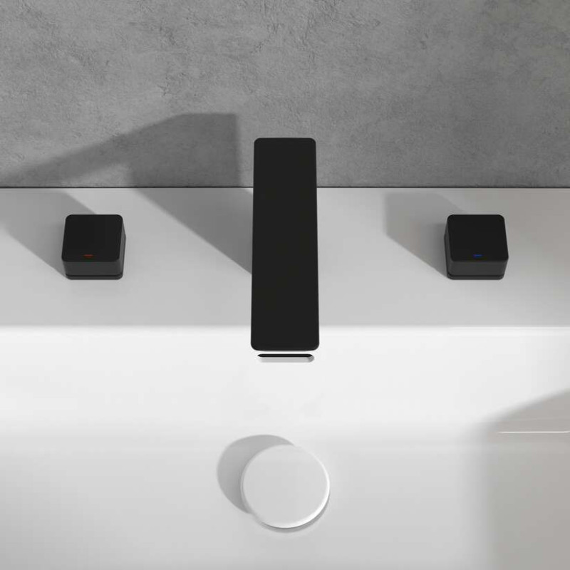 Villeroy&Boch Subway 3.0 bateria umywalkowa trzyotworowa czarny matowy TVW112005000K5