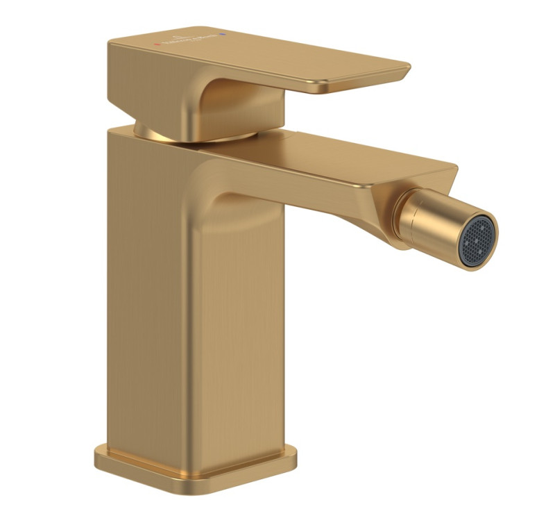 Villeroy&Boch Subway 3.0 bateria bidetowa z korkiem automatycznym złoty szczotkowany TVB11200100076