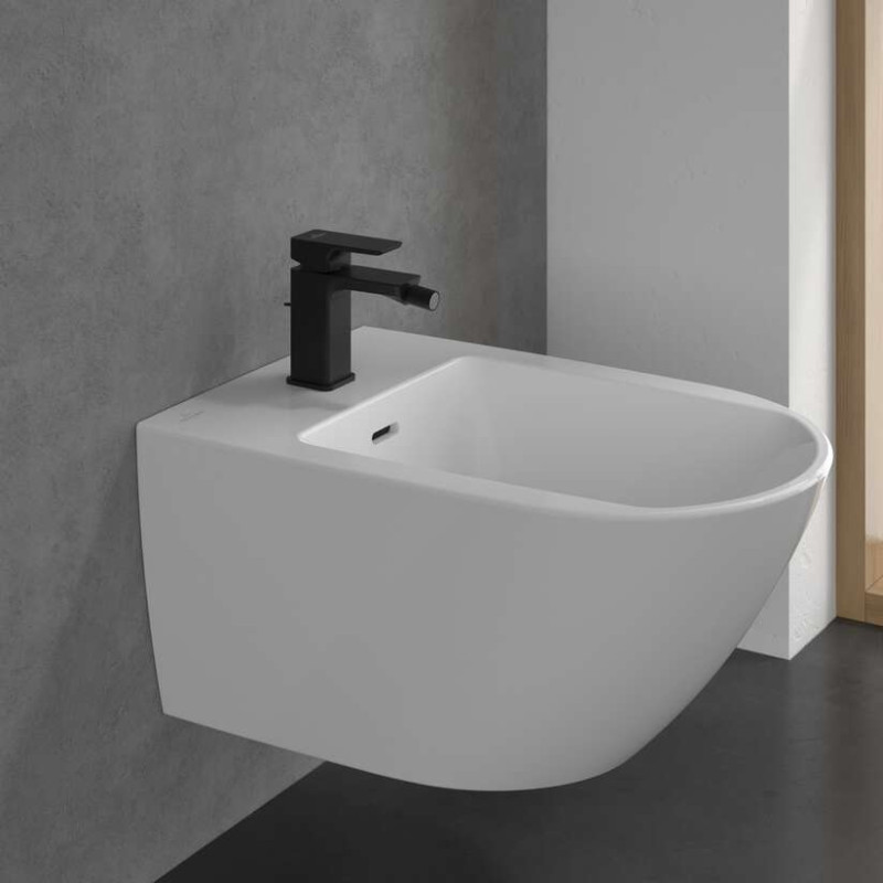 Villeroy&Boch Subway 3.0 bateria bidetowa z korkiem automatycznym czarny matowy TVB112001000K5