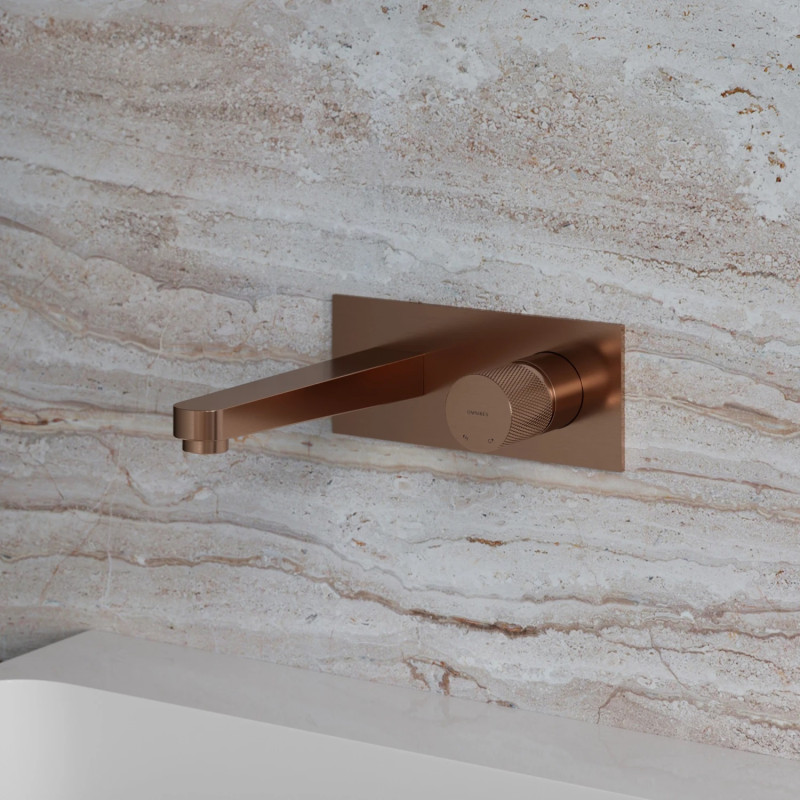 Omnires Contour bateria umywalkowa podtynkowa 18 cm miedź szczotkowana CT8015CPB