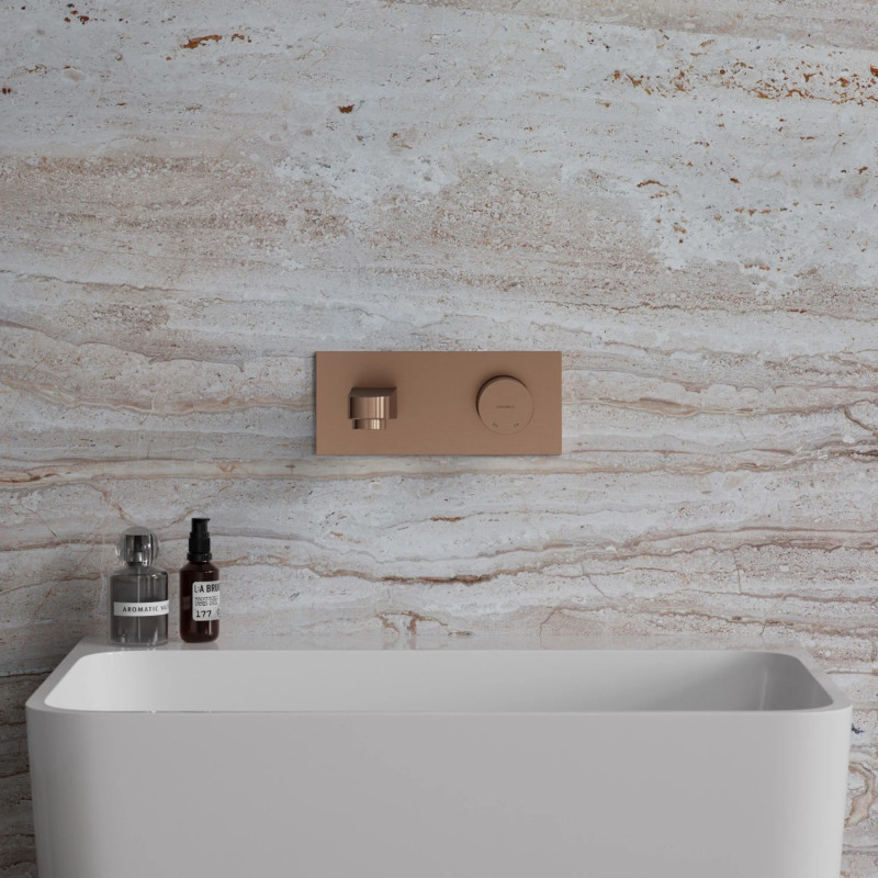 Omnires Contour bateria umywalkowa podtynkowa 18 cm miedź szczotkowana CT8015CPB
