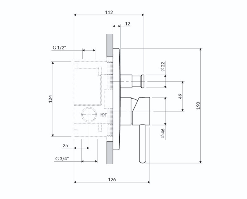 Omnires Y element natynkowy baterii prysznicowo-wannowej podtynkowej miedź szczotkowana Y1235ROCPB