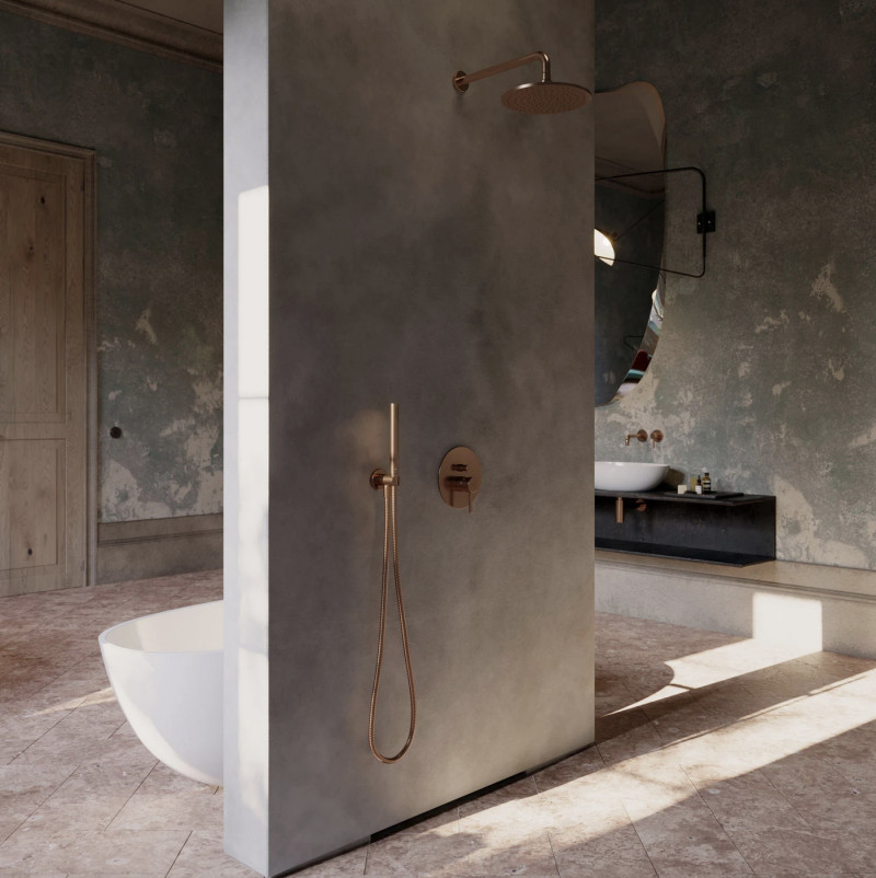 Omnires Y element natynkowy baterii prysznicowo-wannowej podtynkowej miedź szczotkowana Y1235ROCPB