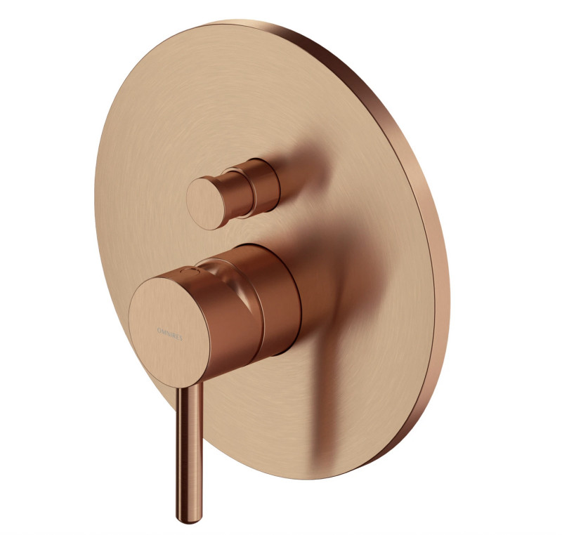 Omnires Y element natynkowy baterii prysznicowo-wannowej podtynkowej miedź szczotkowana Y1235ROCPB