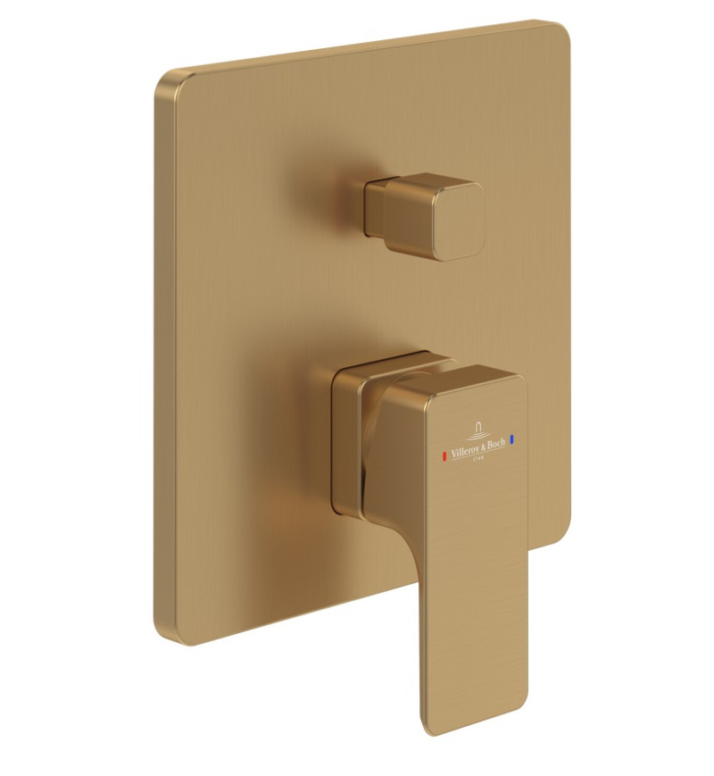 Villeroy&Boch Subway 3.0 bateria wannowo-prysznicowa podtynkowa złoty szczotkowany TVS11200300076