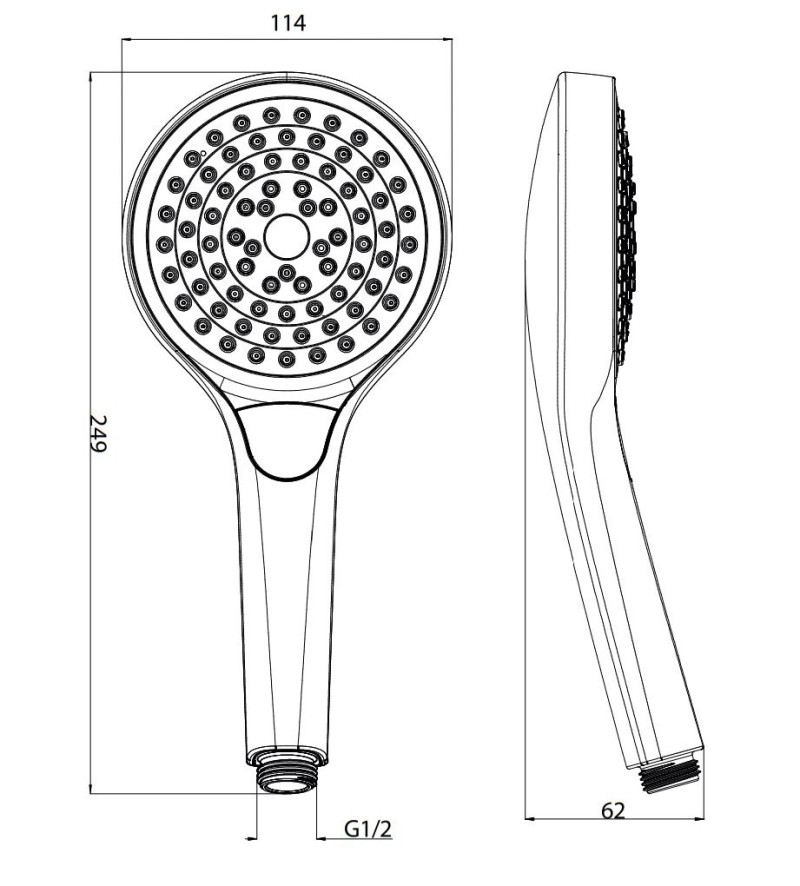 Villeroy&Boch Verve Showers słuchawka prysznicowa 3 funkcyjna chrom połysk TVS10900100061