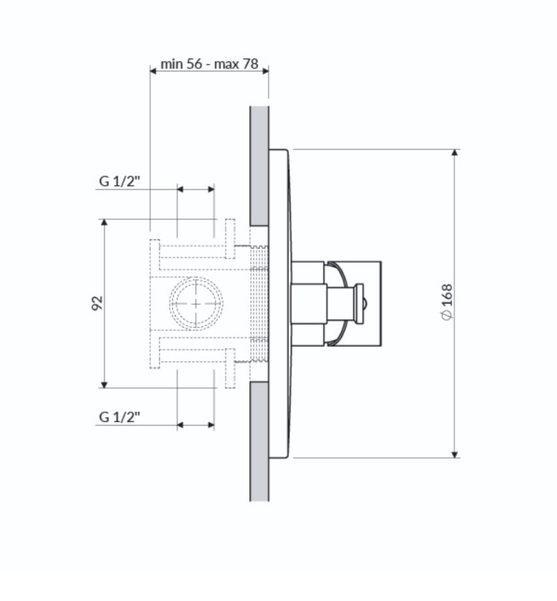 Omnires Y element natynkowy baterii prysznicowo-wannowej podtynkowej czarny black Y1235ROBL