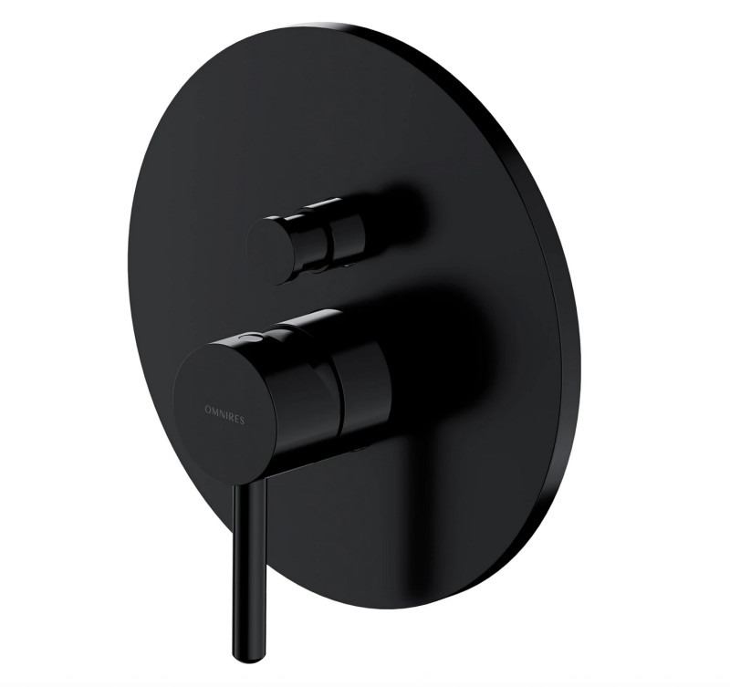 Omnires Y element natynkowy baterii prysznicowo-wannowej podtynkowej czarny black Y1235ROBL