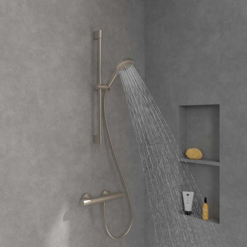 Villeroy&Boch Verve Showers zestaw prysznicowy z drążkiem nikiel szczotkowany TVS10900700064