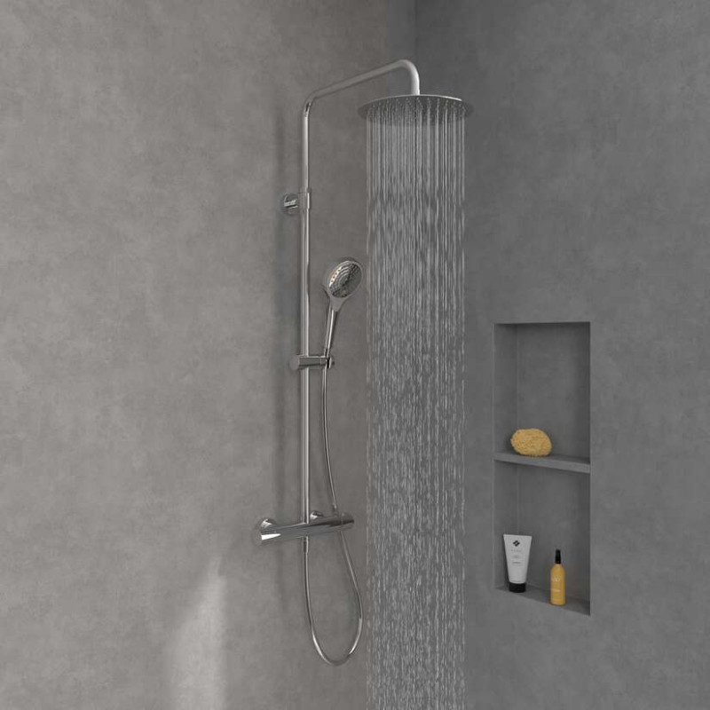 Villeroy&Boch Verve Showers termostatyczny zestaw prysznicowy z deszczownicą chrom połysk TVS10900500061