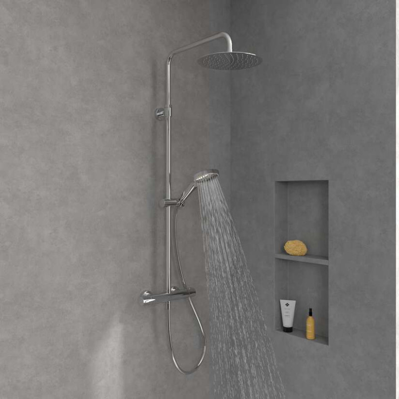 Villeroy&Boch Verve Showers termostatyczny zestaw prysznicowy z deszczownicą chrom połysk TVS10900500061