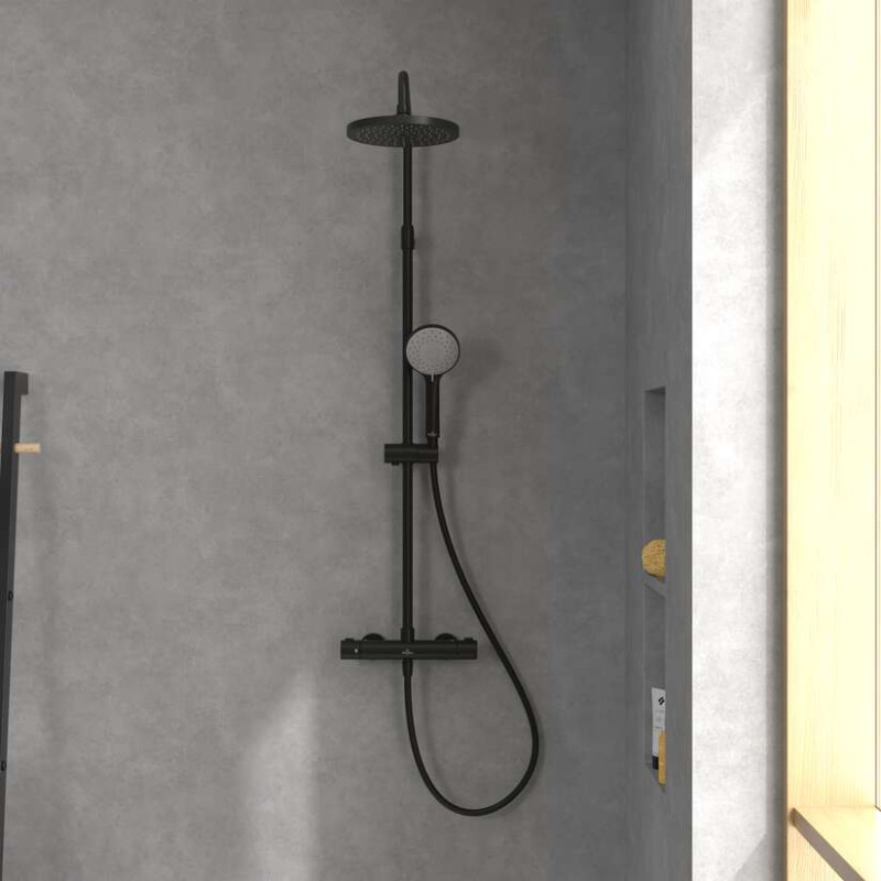 Villeroy&Boch Universal Showers termostatyczny zestaw prysznicowy z deszczownicą czarny matowy TVS109002000K5