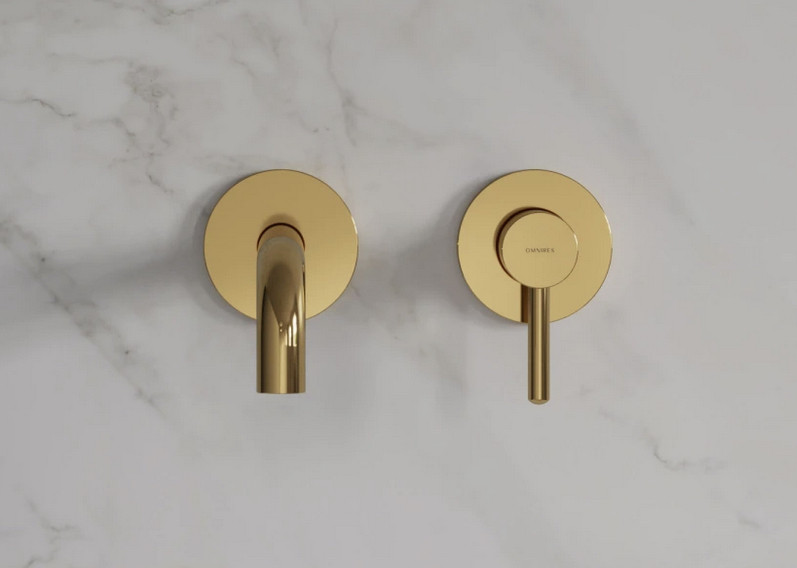 Omnires Y element zewnętrzny bateria umywalkowa podtynkowa 21,5 cm gold złoty połysk Y1215HLROGL
