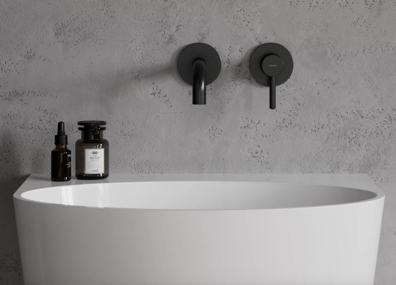 Omnires Y element zewnętrzny bateria umywalkowa podtynkowa 21,5 cm black czarny Y1215HLROBL