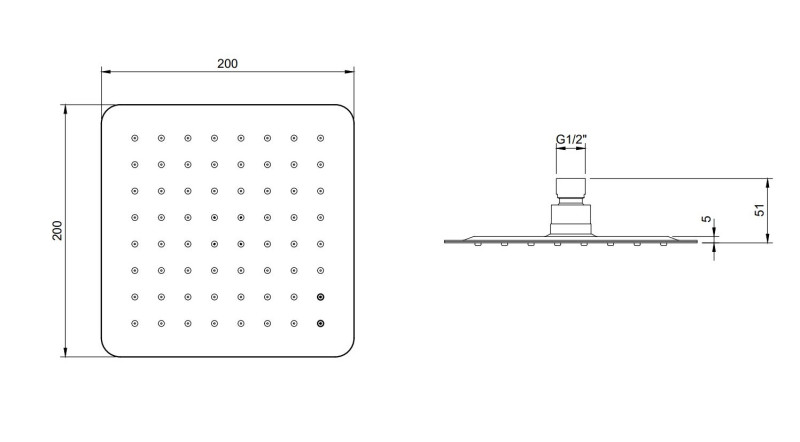 Villeroy&Boch Universal Showers deszczownica głowica prysznicowa kwadratowa 20x20 chrom połysk TVC00040220061