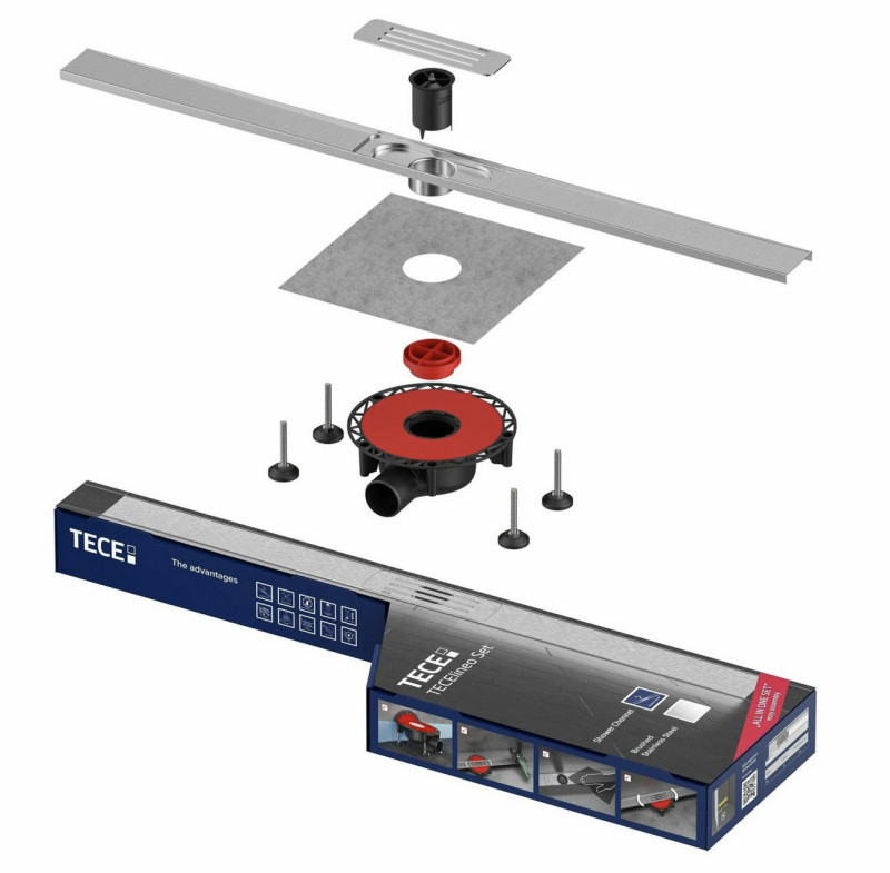 Tece TeceLineo Set 100 odpływ liniowy na wymiar 40-100 cm odwodnienie liniowe stal nierdzewna szczotkowana 15301100