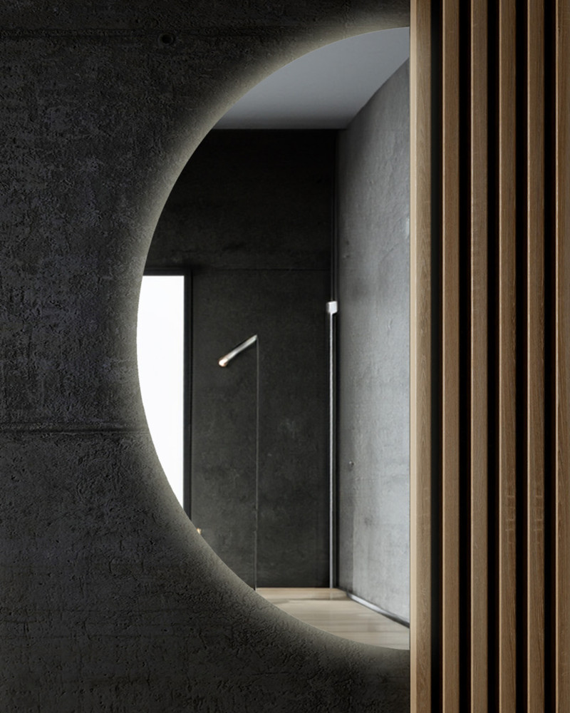 Kraft DEMI Lustro półokrągłe półkole 50x100 cm podświetlane ambiente barwa neutralna 4000K LED COB 15.47.24.50x100