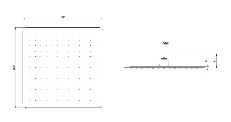 Villeroy&Boch Universal Showers deszczownica głowica prysznicowa kwadratowa 30x30 chrom połysk TVC00040230061