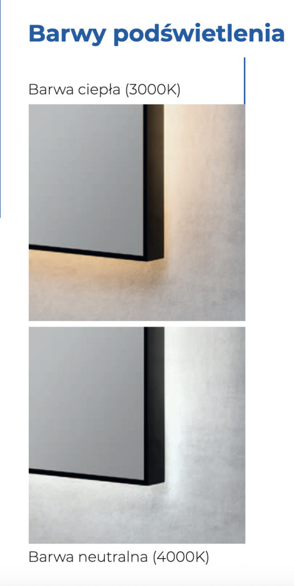 Kraft CORTE 120 A Lustro ściete koło, ścięty okrąg 120x105 cięciwa 80 cm podświetlane ambiente barwa ciepła 3000K LED COB 15.46.23.120x105