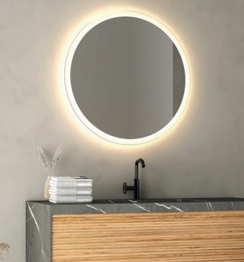 Kraft ATUM Lustro okrągłe fi 80 cm z podświetleniem LED barwa ciepła 3000K LED COB 15.02.23.80