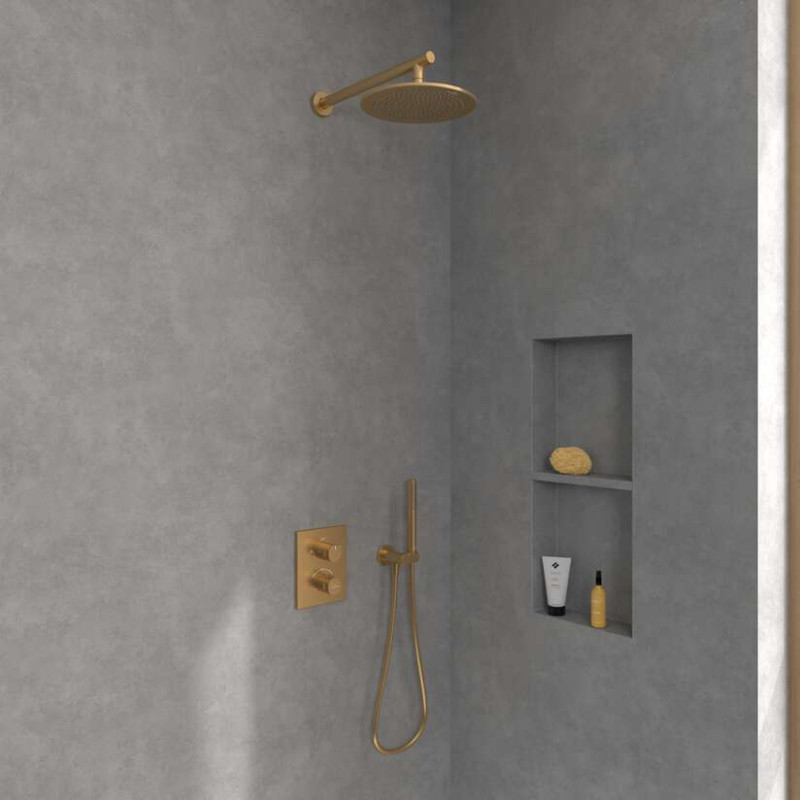 Villeroy&Boch Universal Showers deszczownica głowica prysznicowa okrągła 25x25 złoty szczotkowany TVC00000100076