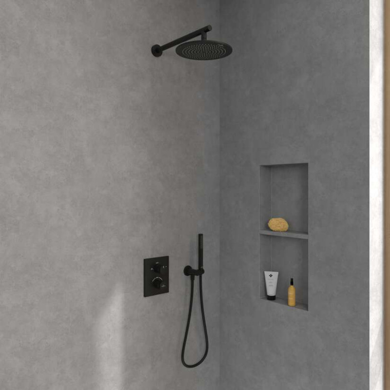 Villeroy&Boch Universal Showers deszczownica głowica prysznicowa okrągła 25x25 czarny matowy TVC000001000K5