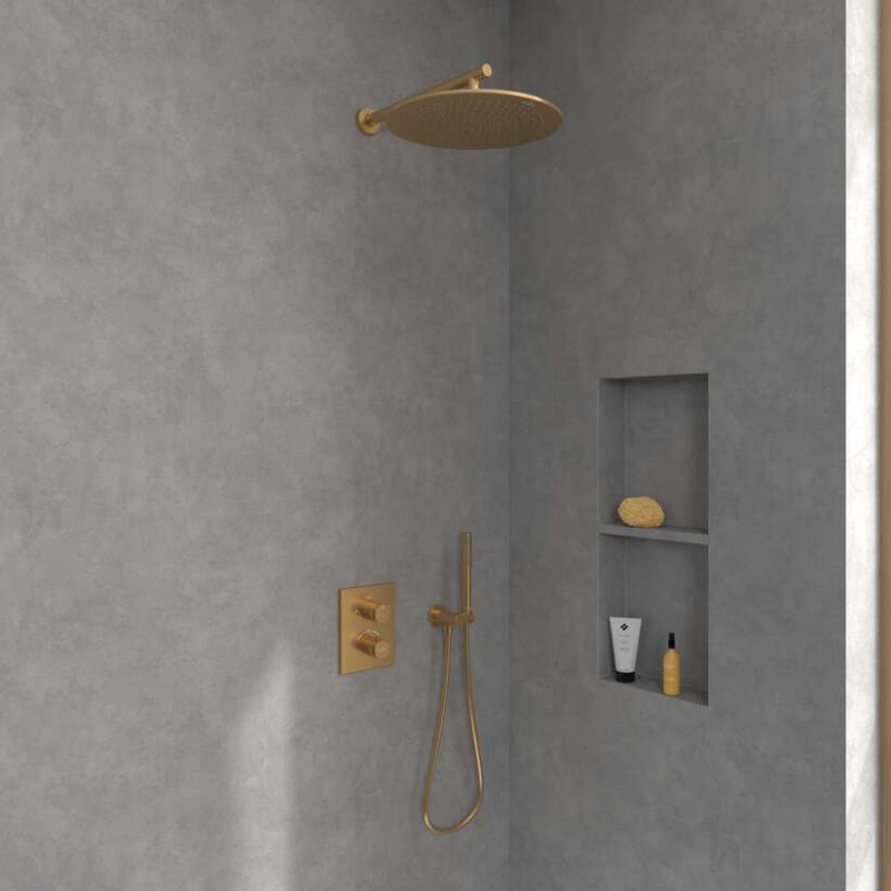 Villeroy&Boch Universal Showers deszczownica głowica prysznicowa okrągła 35x35 złoty szczotkowany TVC00000300076