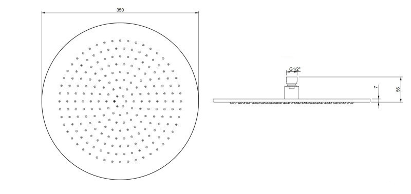 Villeroy&Boch Universal Showers deszczownica głowica prysznicowa okrągła 35x35 czarny matowy TVC000003000K5