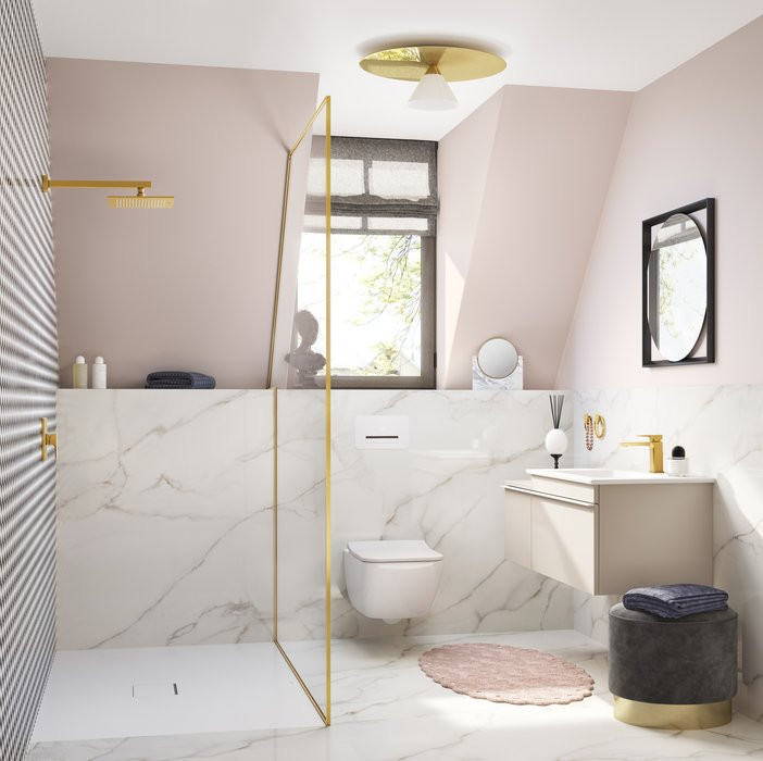 Villeroy&Boch Universal Showers ramię prysznicowe ścienne 40 cm złoty szczotkowany TVC00045453076