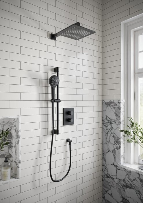 Villeroy&Boch Universal Showers ramię prysznicowe ścienne 40 cm czarny matowy TVC000454530K5