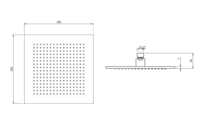 Villeroy&Boch Universal Showers deszczownica głowica prysznicowa kwadratowa 25x25 nikiel szczotkowany TVC00000200064