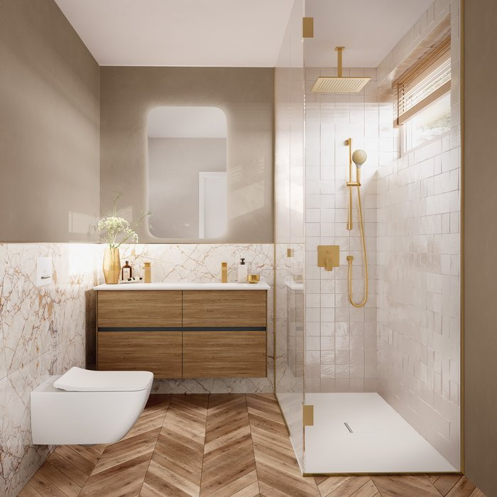 Villeroy&Boch Universal Showers ramię prysznicowe sufitowe 21 cm złoty szczotkowany TVC00045454076