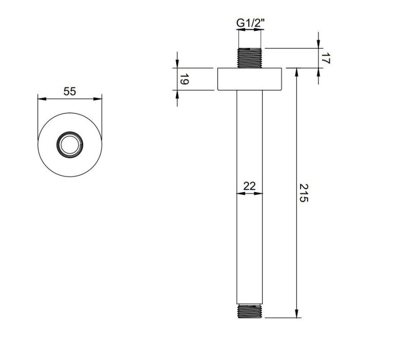 Villeroy&Boch Universal Showers ramię prysznicowe sufitowe 21,5 cm złoty szczotkowany TVC00045352076
