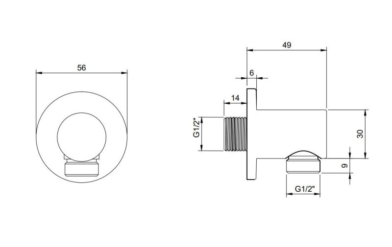 Villeroy&Boch Universal Showers przyłącze kątowe węża nikiel szczotkowany TVC00045600064