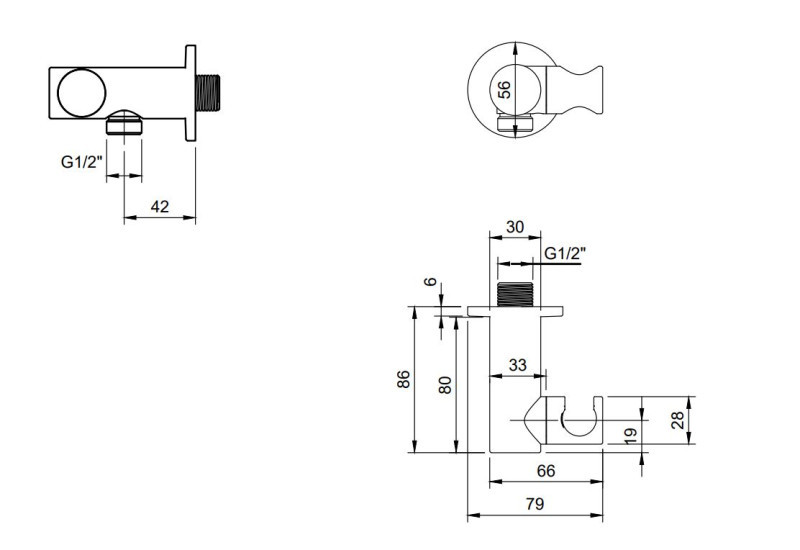 Villeroy&Boch Universal Showers przyłącze kątowe z uchwytem nikiel szczotkowany TVC00046200064