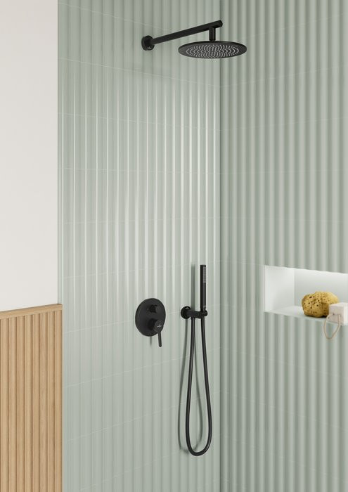 Villeroy&Boch Universal Showers przyłącze kątowe z uchwytem czarny matowy TVC000462000K5