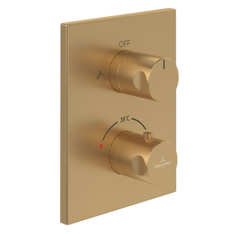 Villeroy&Boch termostatyczna bateria podtynkowa 2-drożna złoty szczotkowany TVD00065300076