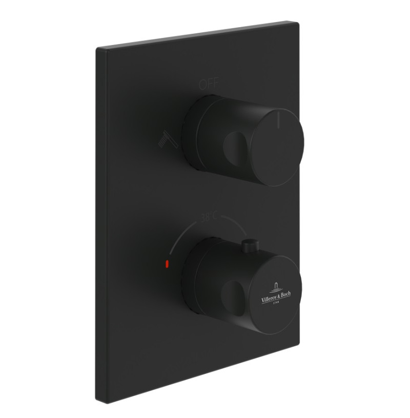 Villeroy&Boch termostatyczna bateria podtynkowa 2-drożna czarny matowy TVD000653000K5