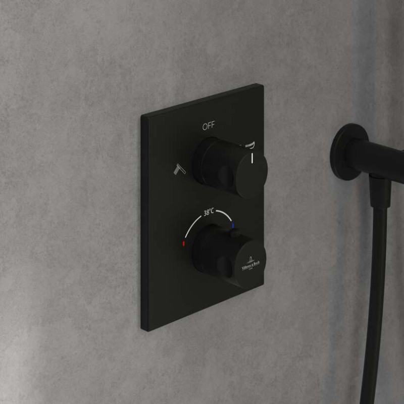 Villeroy&Boch termostatyczna bateria podtynkowa 2-drożna czarny matowy TVD000653000K5