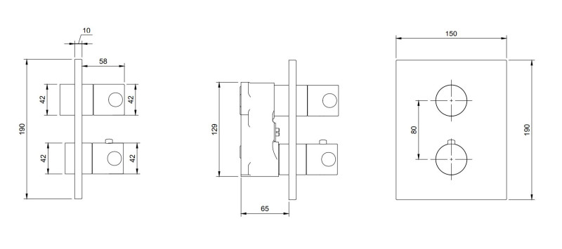 Villeroy&Boch termostatyczna bateria podtynkowa 3-drożna chrom połysk TVD00000100061