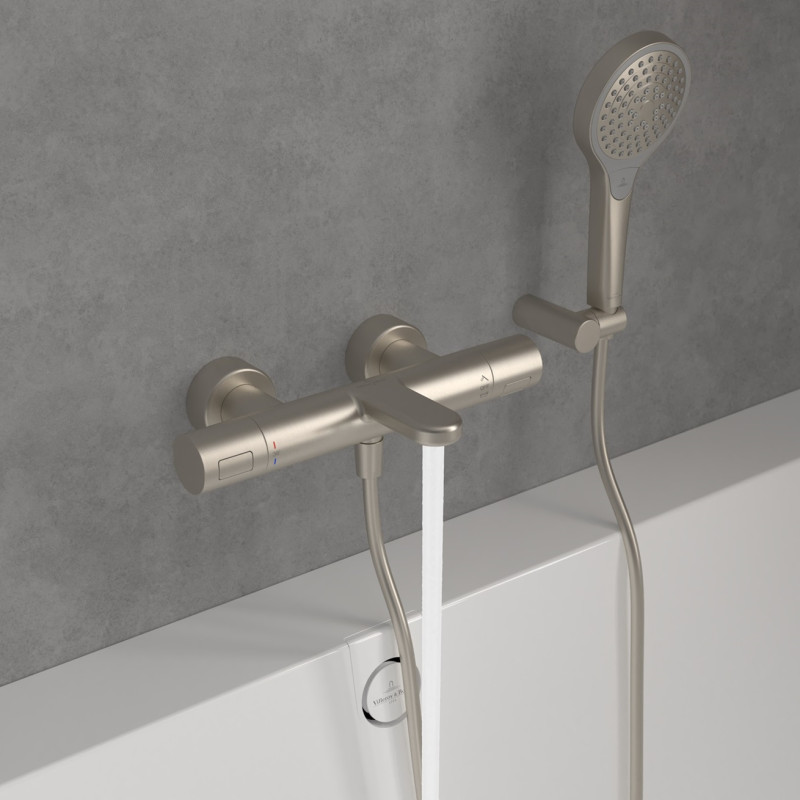 Villeroy&Boch Universal termostatyczna bateria wannowa ścienna nikiel szczotkowany TVT00000100064