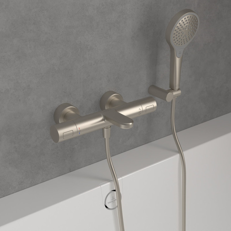 Villeroy&Boch Universal termostatyczna bateria wannowa ścienna nikiel szczotkowany TVT00000100064