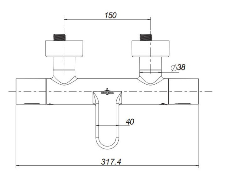 Villeroy&Boch Universal termostatyczna bateria wannowa ścienna złoty szczotkowany TVT00000100076
