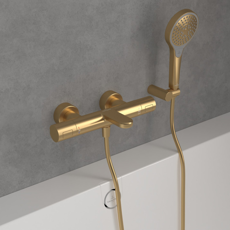 Villeroy&Boch Universal termostatyczna bateria wannowa ścienna złoty szczotkowany TVT00000100076