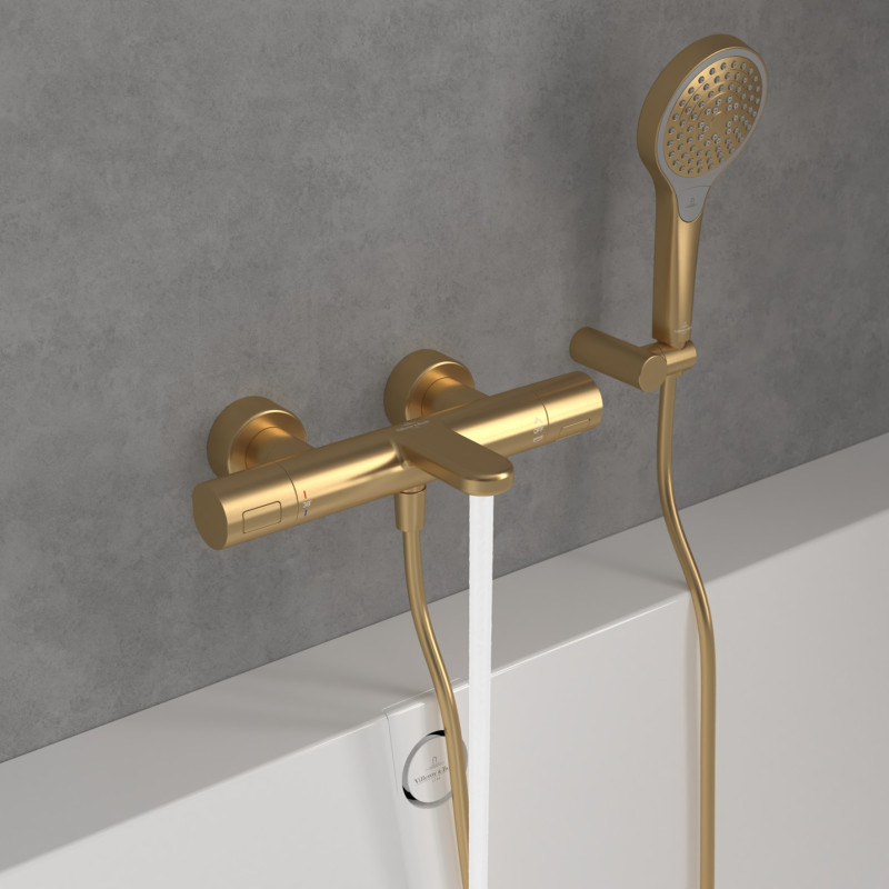 Villeroy&Boch Universal termostatyczna bateria wannowa ścienna złoty szczotkowany TVT00000100076