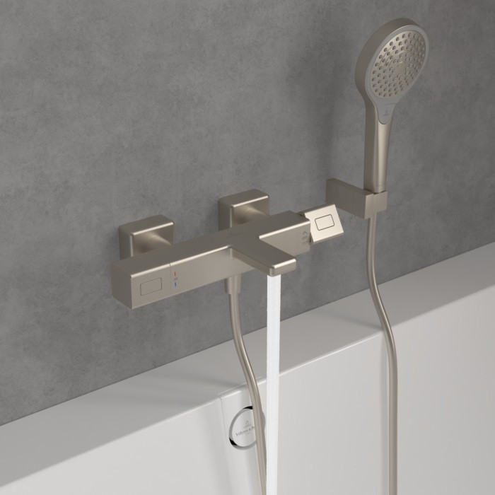 Villeroy&Boch Universal termostatyczna bateria wannowa ścienna nikiel szczotkowany TVT00000200064